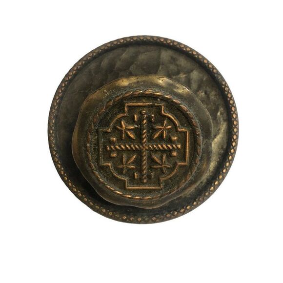 Vintage Art Deco Style Solid Brass Drawer Door Pull Cabinet Knob - Picture 1 of 5